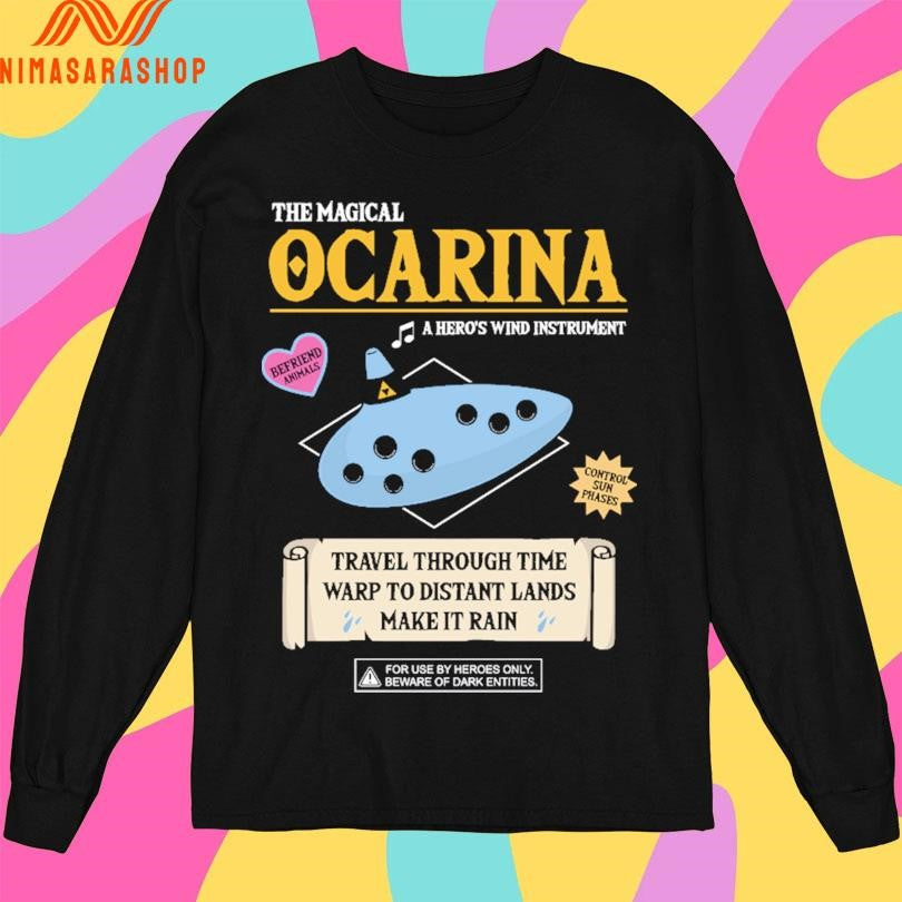 The Magical Ocarina A Hero’s Wind Instrument Travel Through Time Warp To Distant Lands Make It Rain Shirts
