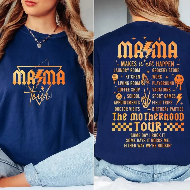 The Mama Tour Two-side Shirt, Motherhood Shirt, Some Days I Rock It,Mama Rock Tour Shirt,Either Way Were Rockin Cotton...