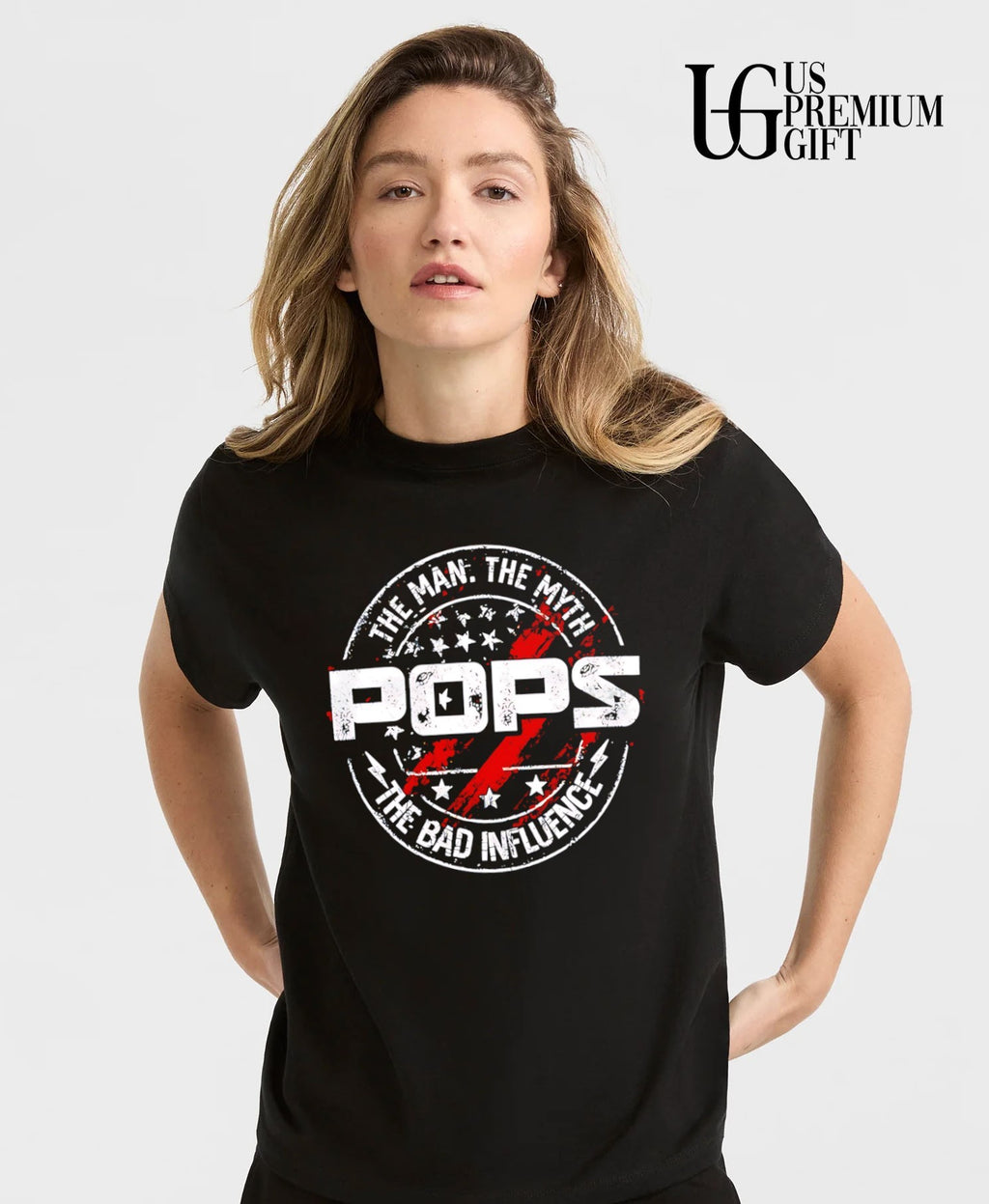 The Man The Myth Pops The Bad Influence logo shirt