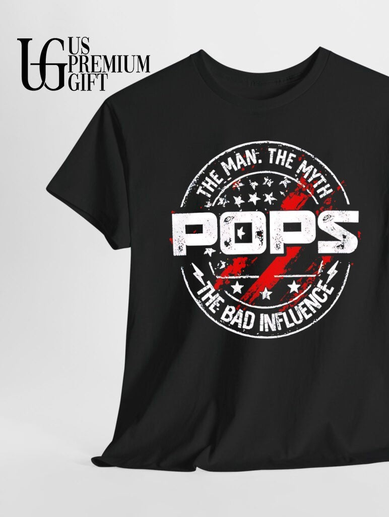 The Man The Myth Pops The Bad Influence logo shirt