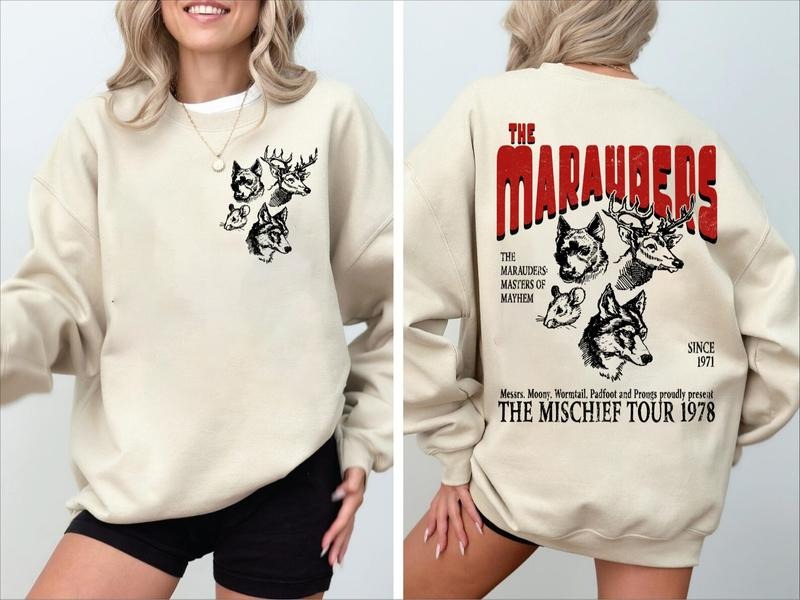 The Marauders Shirt UNISEX Sweatshirt, 70s Wizards Marauders World Tour Universal Vacation Pottery T Shirt Aesthetic ATYD...