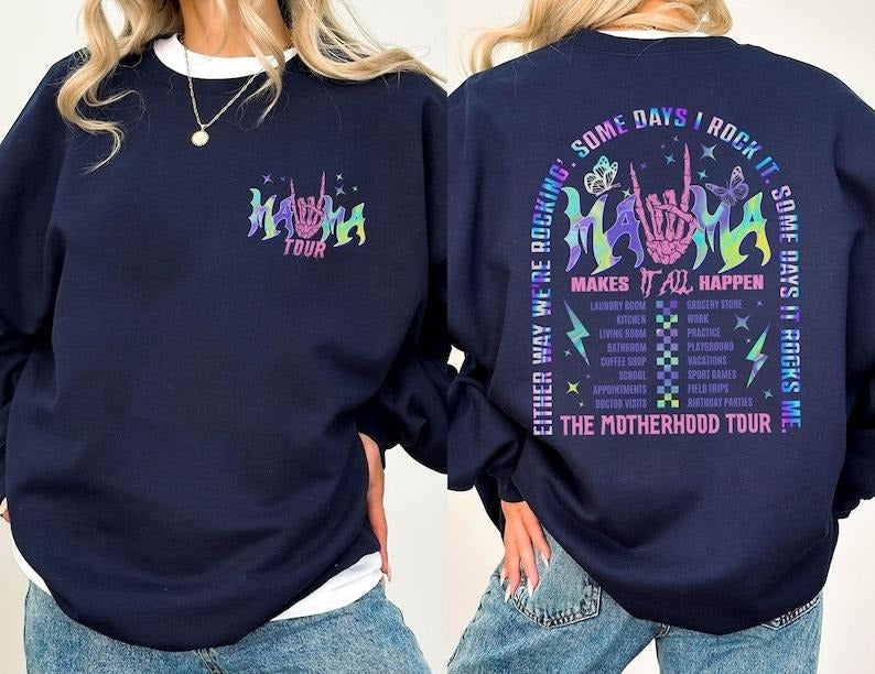 The Motherhood Tour Shirt, Some Days I Rock It, Some Days It Rocks Me, Mama funny  T-shirt, sweater and Hoodie Cotton...