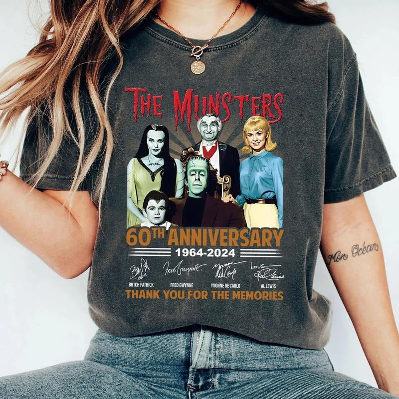 The Munster Anniversary Shirt, The Munster Halloween Frankenstein Shirt, Halloween 90s Movie Tee, Spooky Shirt crew neck...