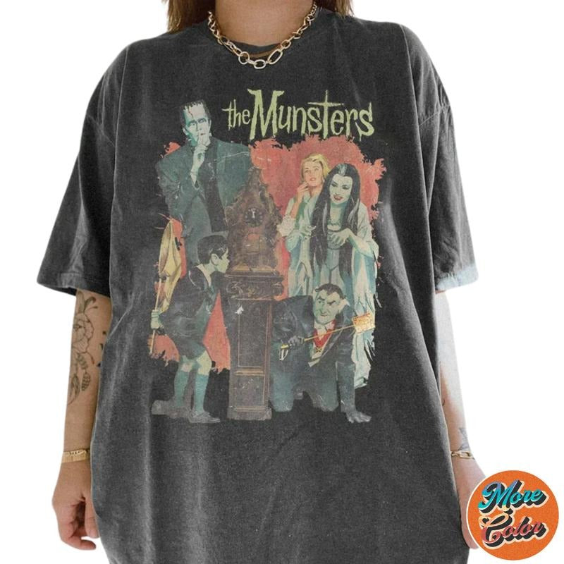 The Munster Tv Series Movie Shirts, Cotton Unisex T-shirt, Crew Neck, Size S- 3XL, Menswear Top, Womenswear Top Underwear...