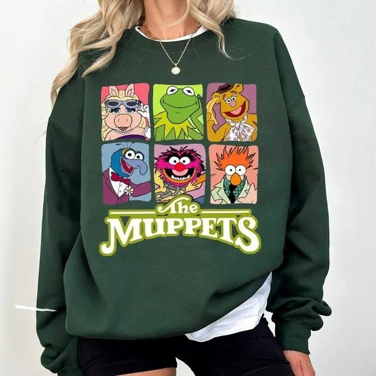 The Muppets Floral Characters Shirt, 90s Film Characters Shirt, Magic Kingdom Sweatshirt, Family Matching Shirt, Merry...