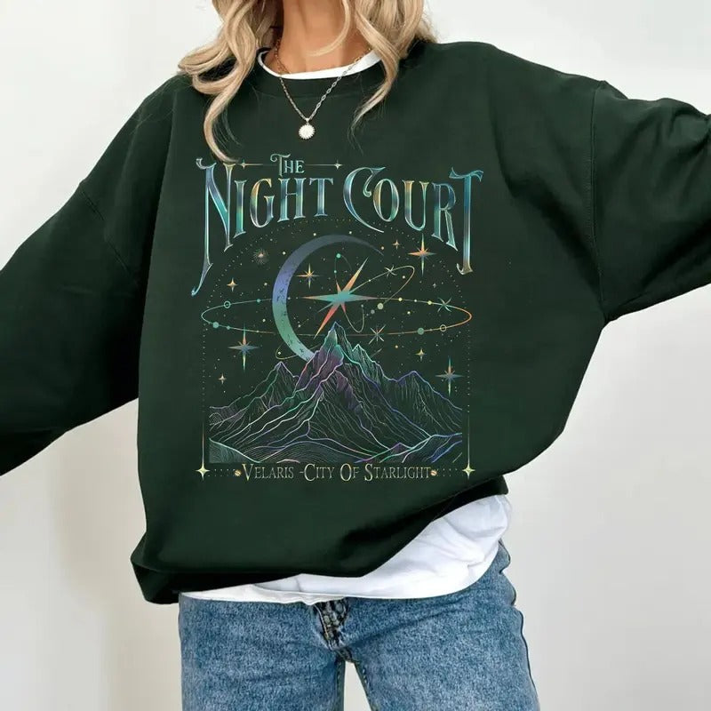 The Night Court Bookish Aesthetic Sweatshirt Hoodie, Velaris City Acotar Velaris Court Of Dreams, Velaris City Of...