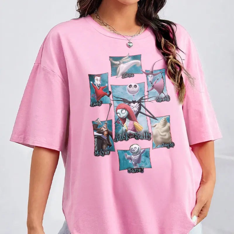 The Nightmare Before Christmas Halloween shirt, Jack Skellington Sally Oogie Boogie Lock Shock Barrel Girly shirt...