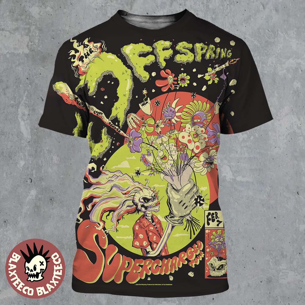 The Offspring Supercharged Tour 2026 Sioux City Iowa Venue Poster At Tyson Events Center On February 7 2026 All Over Print Shirt