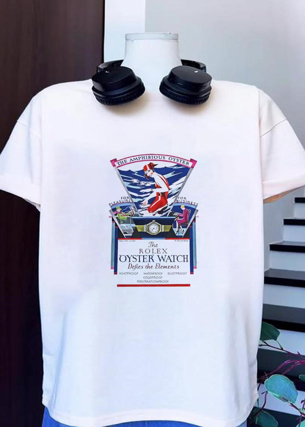 The Rolex Oyster Watch Defies The Elements Vintage Advertisement shirt