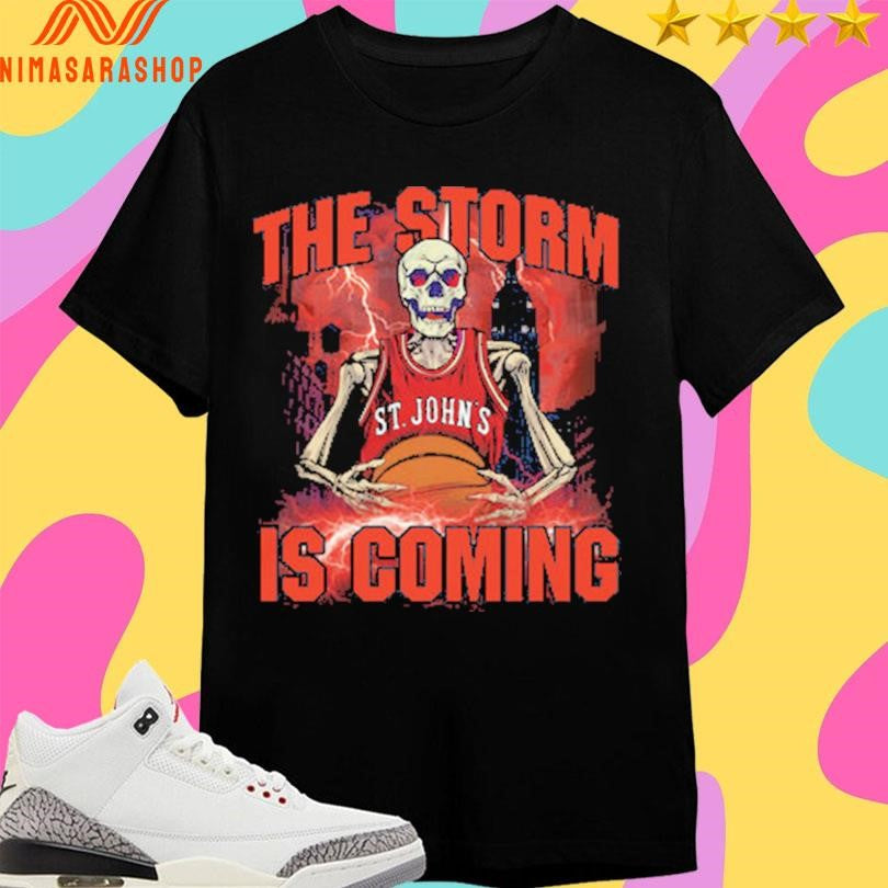 The Storm Is Coming St John’s Red Storm Skeleton Shirts