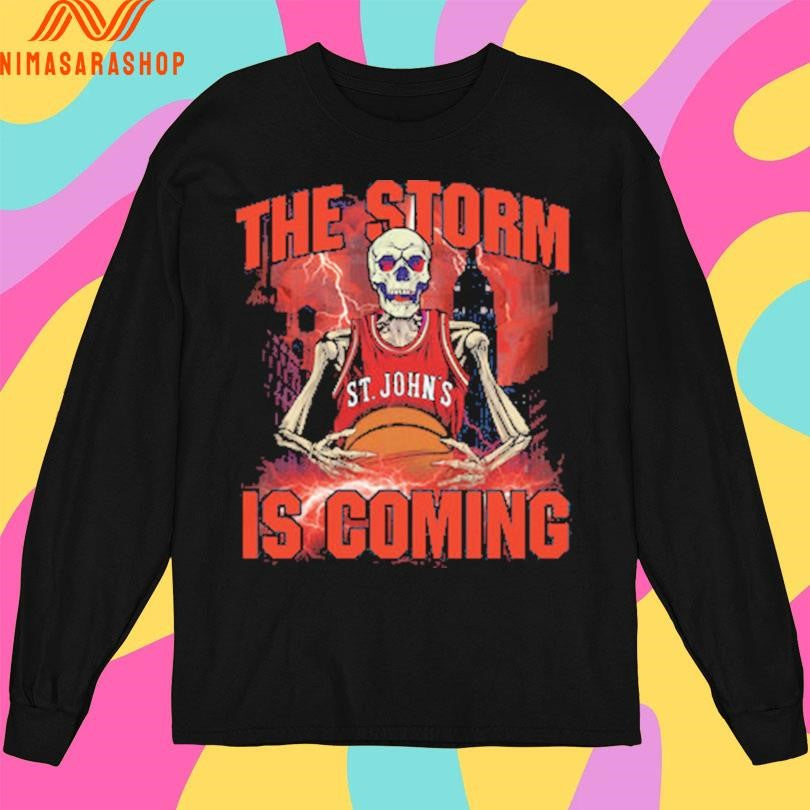The Storm Is Coming St John’s Red Storm Skeleton Shirts
