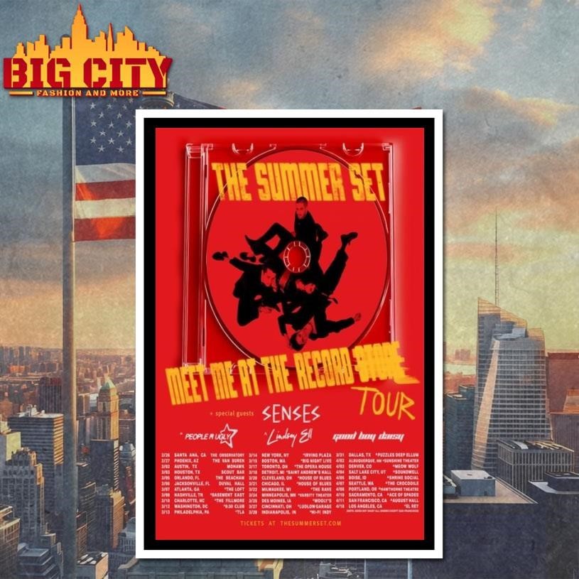 The Summer Set Meet Me At The Record Tour 2026 Poster Shirt