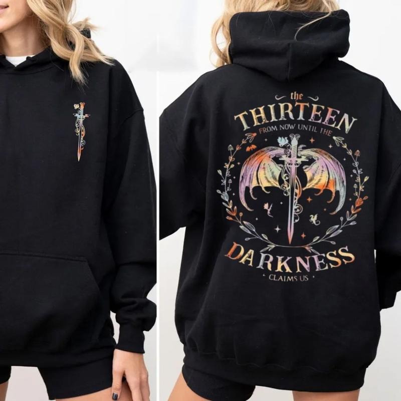 The Thirteen Throne Of Glass Sweatshirt 2 Sides, From Now Until The Darkness Claims Us Shirt, Fourth Wing Hoodie,...