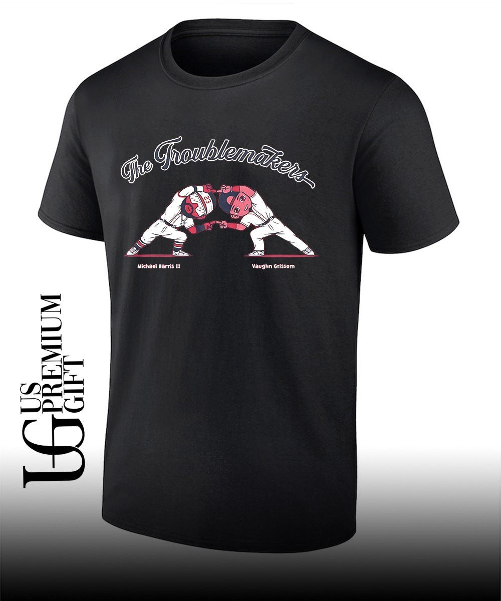 The Troublemakers Michael Harris II and Vaughn Grissom Atlanta Braves baseball caricature shirt