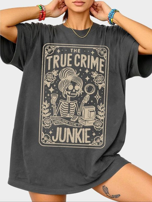 "The True Crime Junkie" Oversized Vintage T-Shirt