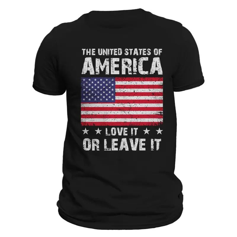 The United States of America Love It or Leave It T-Shirt Casual Crewneck Hoodie, Sweatshirt | UrbanDripWear.com