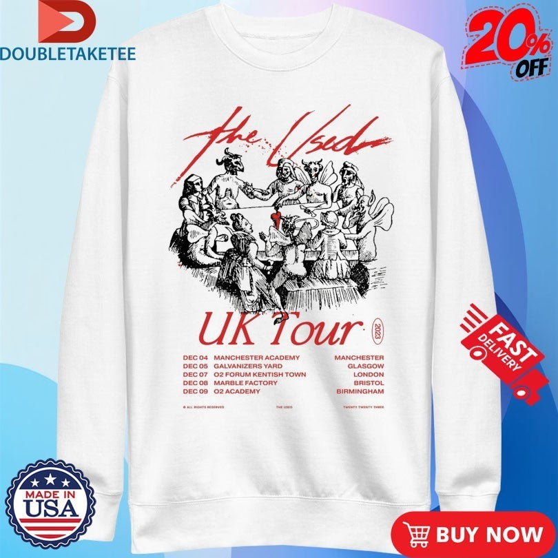 The Used 2023 UK Tour Dates Shirts