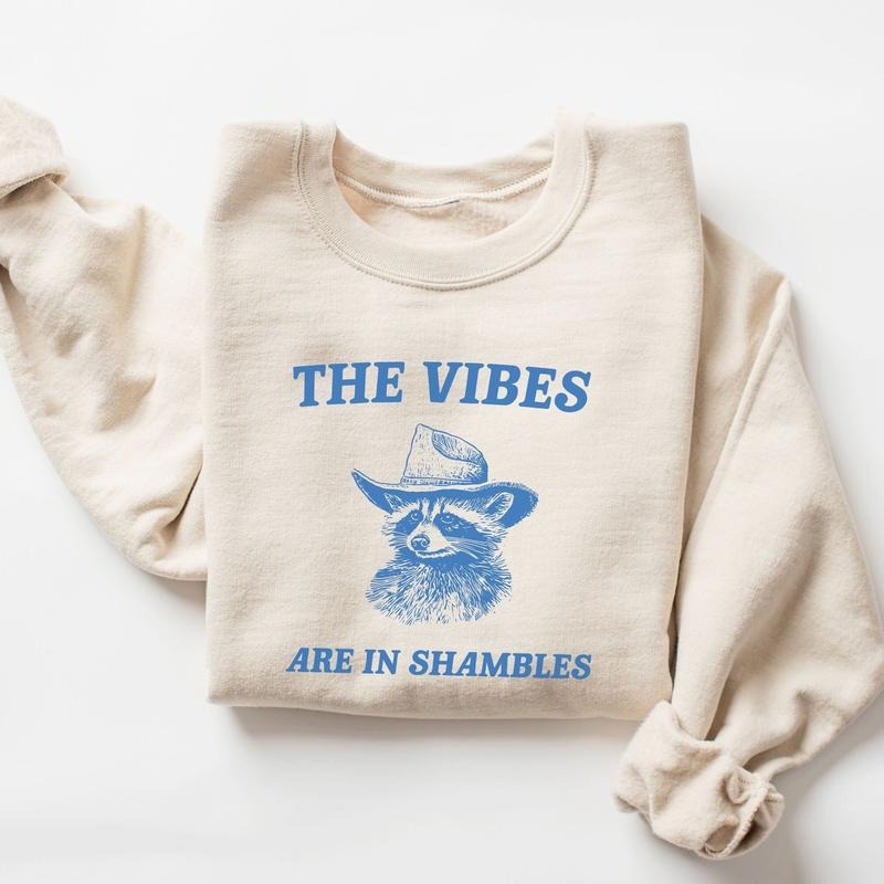 The Vibes Are In Shambles Sweatshirt, Meme Sweatshirt, Funny Sweatshirt, Vintage  sweater T-Shirts, Hoodie