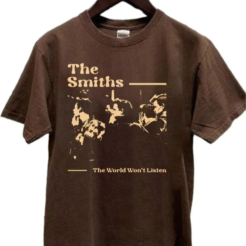 The World Won't Listens graphic Music Shirt, The Smiths retro T-shirt Tops Unisex Classic Tee Hoodie, Sweatshirt
