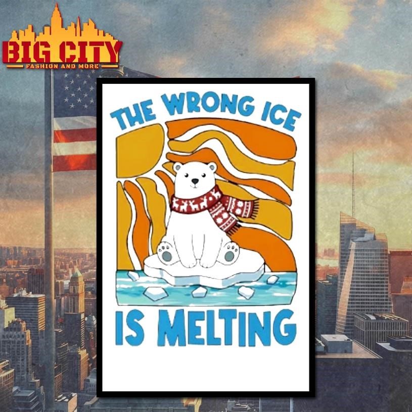 The Wrong Ice Is Melting Polar Bear Abolish Ice Cartoon Shirt