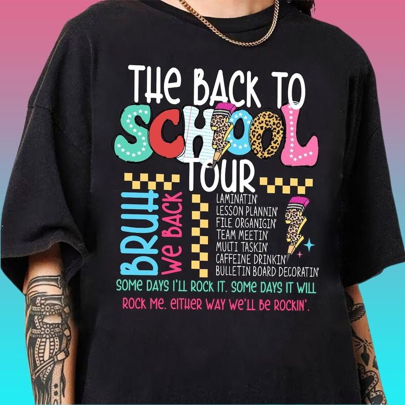 The back to school tour Shirt, Bruh we back Teacher Gift, First Day of School for Teachers, Back to school Shirt Hoodie,...