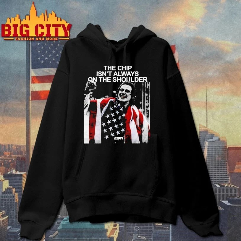 The chip isn’t always on the shoulder Jack Hughes Usa Hockey 2026 Olympics T-shirt