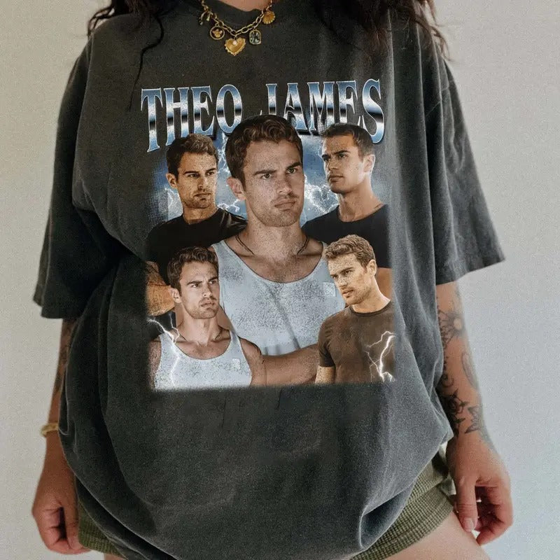 Theo James Divergent Comfort Colors Unisex Tshirt For Men- For Women, Y2K 90s Retro Celebrity Crush Movies Bootleg...