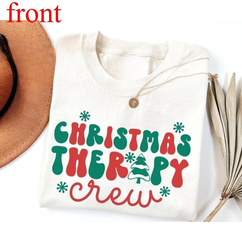 Therapy Crew Christmas Sweatshirt, SLP OT PT Xmas Tee,Speech Pathologist Gift,Occupational Therapy Team Tshirt,Therapist...