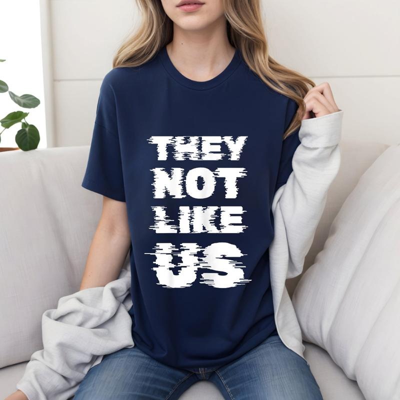 They Not Like Us T-Shirt Pure Cotton Casual Style Crew Neck Short Sleeve T-Shirt Tops Trendy for Women for Men, Perfect...