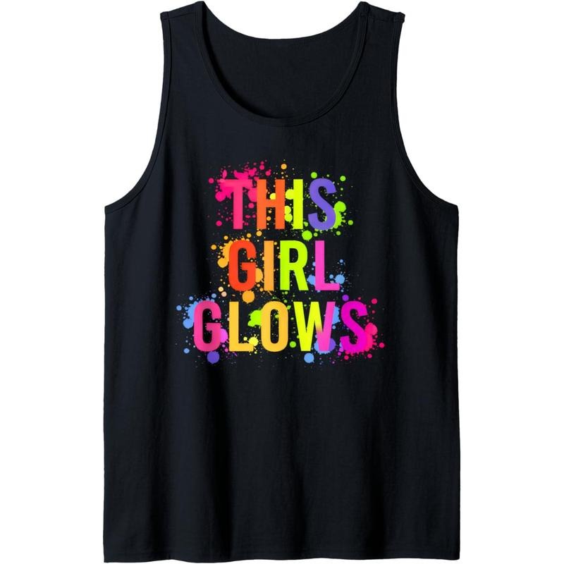 This Girl Glows Colorful Funny Shirt for Girls Women Party Tank Top Made in USA Hoodie, Sweatshirt | UrbanDripWear.com