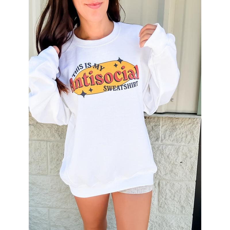 This Is My Antisocial Sweatshirt Graphic Pullover T-Shirts, Hoodie | UrbanDripWear.com