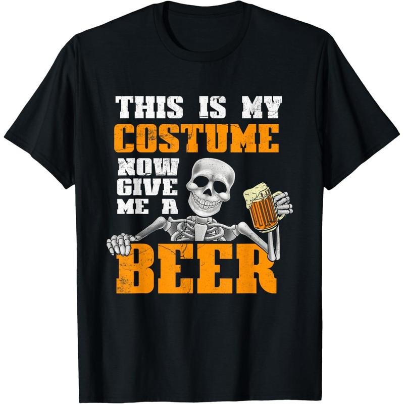 This Is My Costume Now Give Me A Beer Halloween Funny T-Shirt  made in us Hoodie, Sweatshirt | UrbanDripWear.com