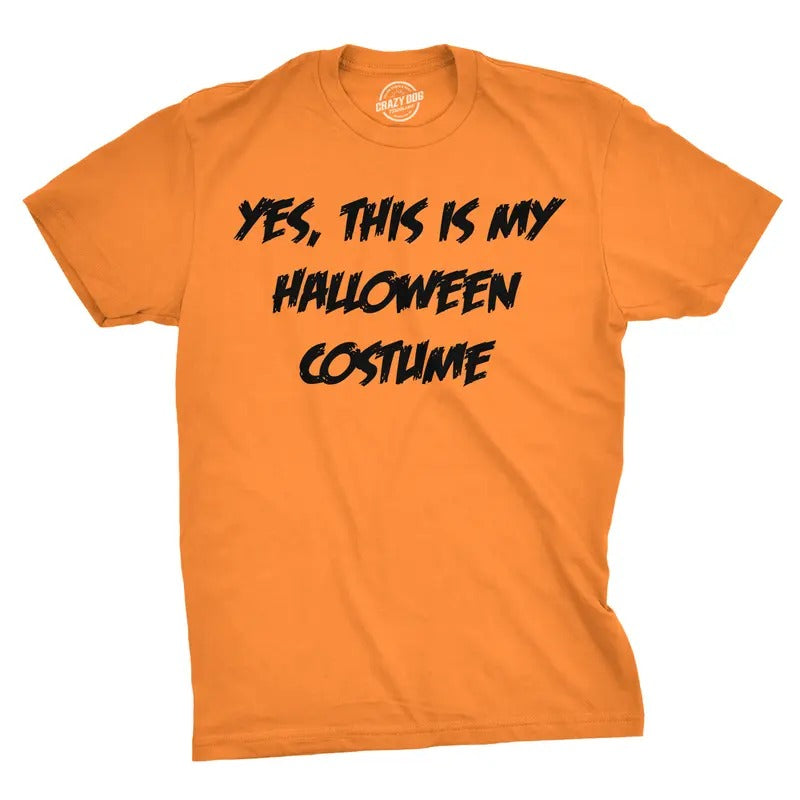 This Is My Halloween Costume T Shirt Funny Fake Parody Text Joke Tee Mens Funny T Shirts Cool Tees Soft Stylish Casual...