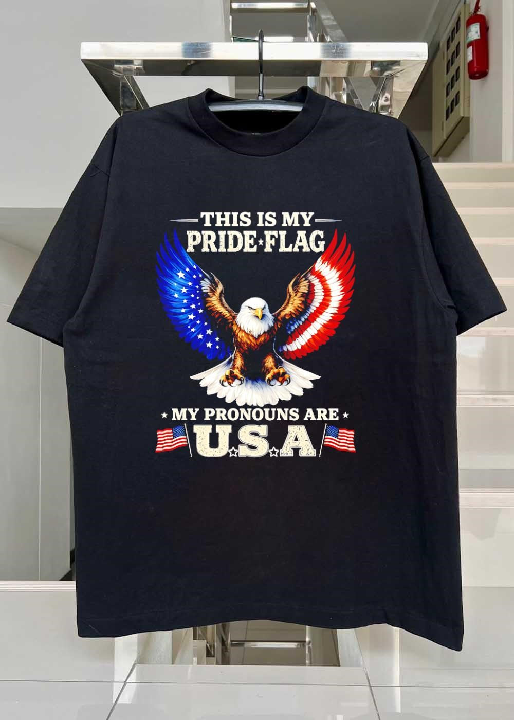 This Is My Pride Flag My Pronouns Are USA Eagle Shirt