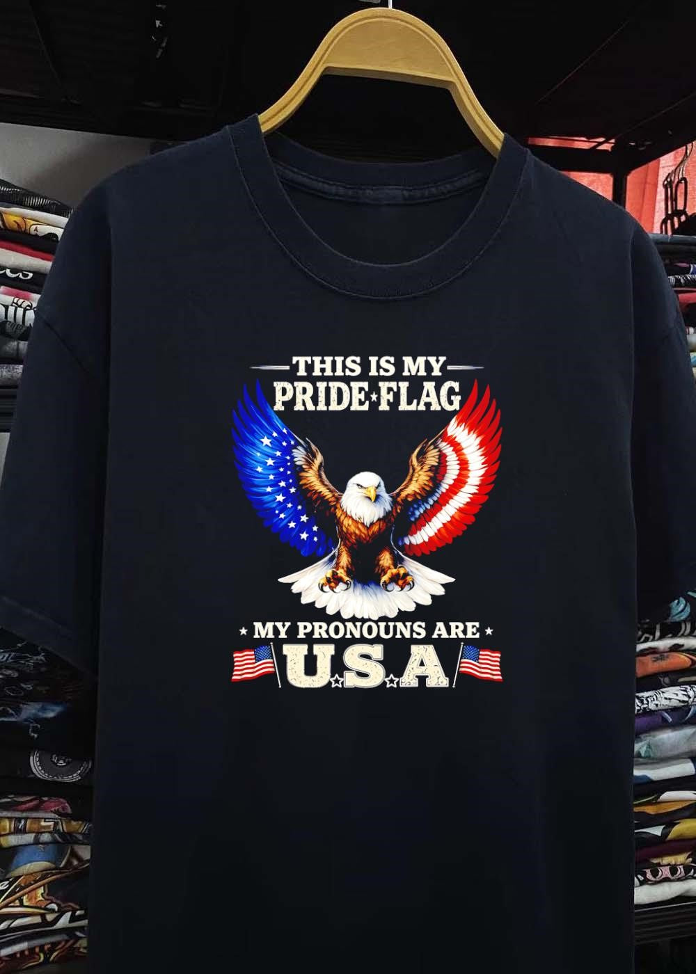This Is My Pride Flag My Pronouns Are USA Eagle Shirt