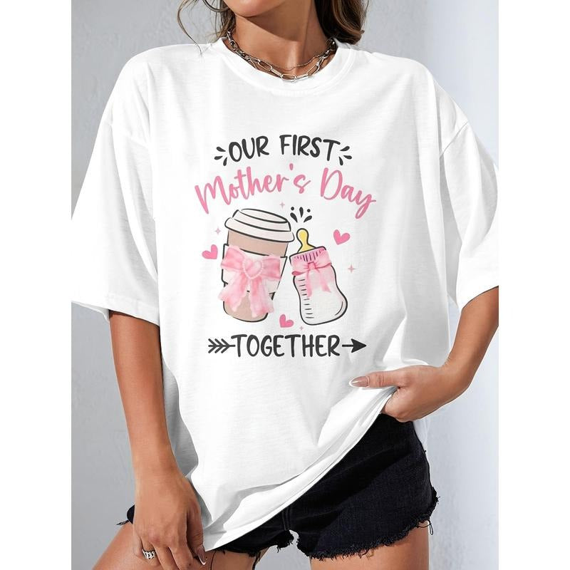 This Is Our First Mother'S Day, Mother'S Day Celebration, 100% Round Neck Four Seasons, Large Size Women Men Sports Short...