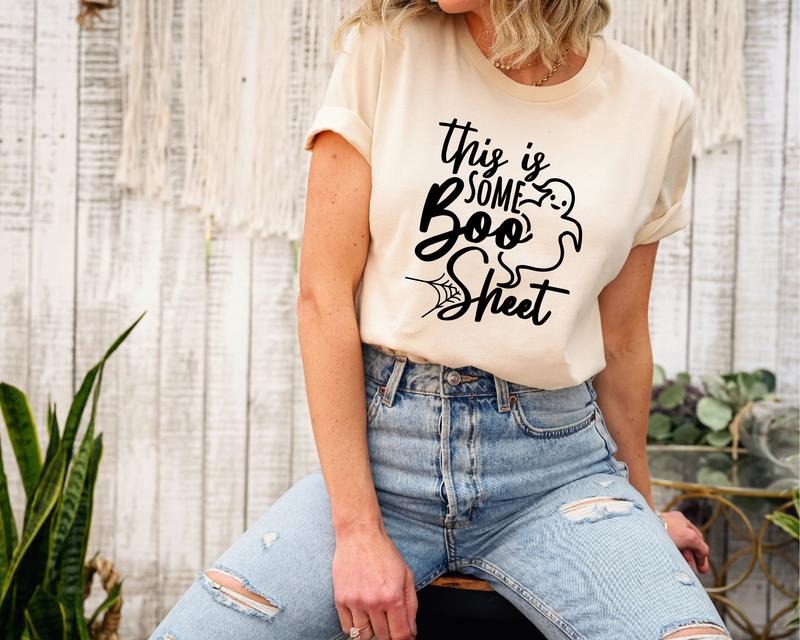 This Is Some Boo Sheet Shirt Halloween Sweatshirt Funny Halloween T-shirt Halloween Party Sweater Women Halloween Tee...