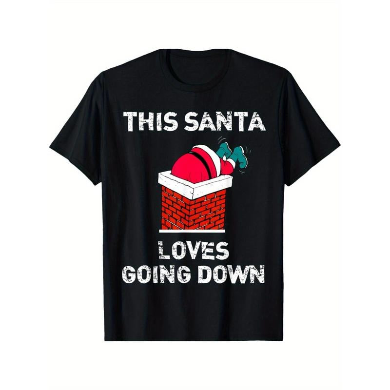 "This Santa Loves Going Down" Funny Christmas Short Sleeve T-Shirt made in usa Hoodie, Sweatshirt | UrbanDripWear.com