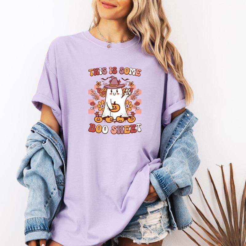 This is some Boo Sheet funny Halloween Tee Printed Comfort Colors T-Shirt Hoodie, Sweatshirt | UrbanDripWear.com