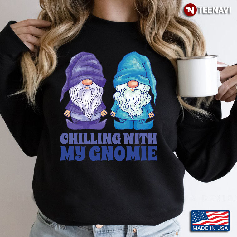 Funny Chilling With My Gnomies Ugly Christmas Sweater Style