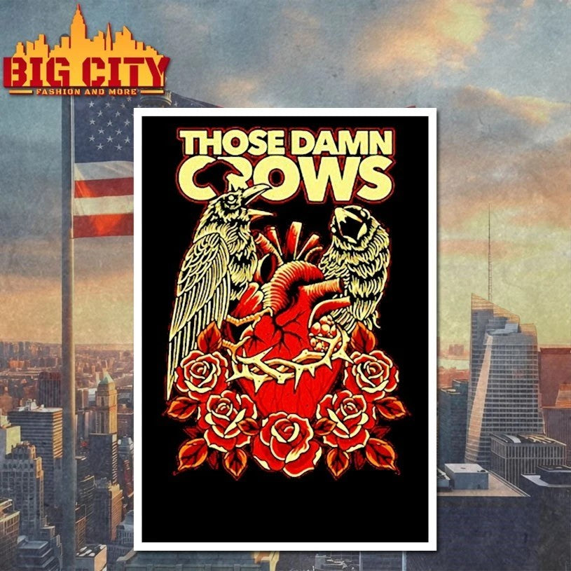 Those Damn Crows Heart & Roses Crow t-shirt