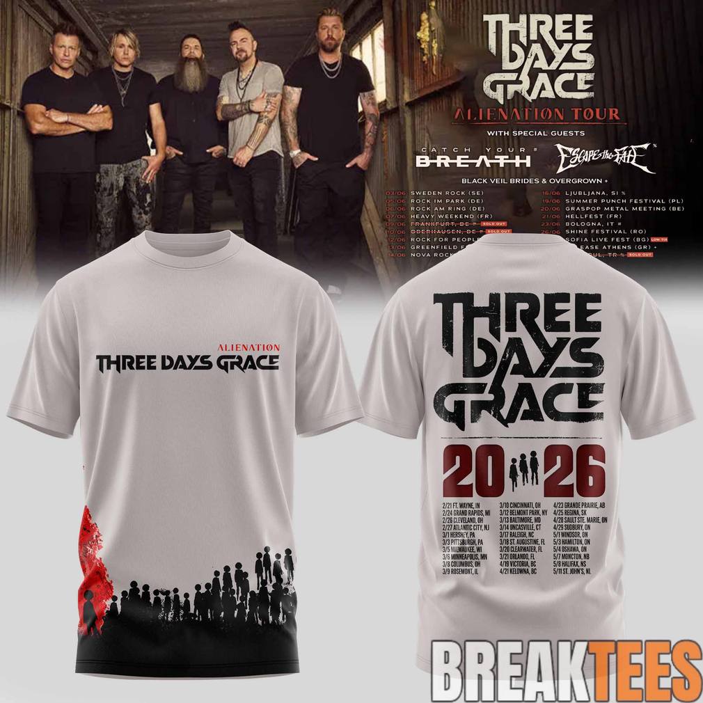 Three Days Grace Alienation Tour 2026 Shirt