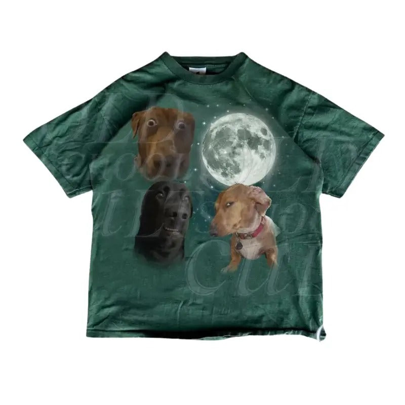 Three Dog Meme Moon T-Shirt, Funny Galaxy Dog Graphic T-shirt, Dog Party Shirts, Dog Lovers Gifts, Funny Meme Dogs Shirts...