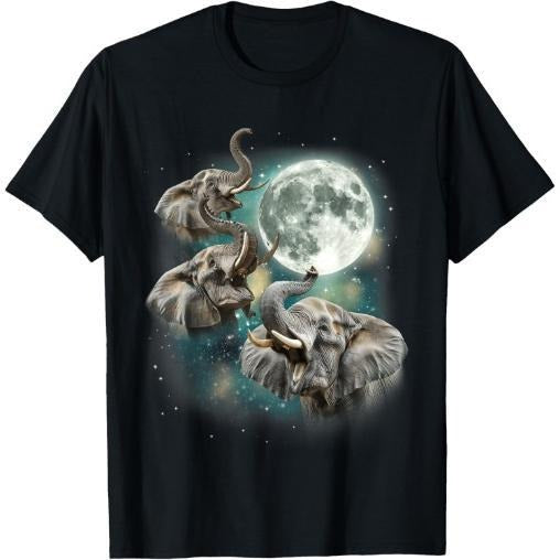 Three Elephant Moon | Funny 3 Elephants Howling Parody Meme T-Shirt Made in USA Hoodie, Sweatshirt | UrbanDripWear.com