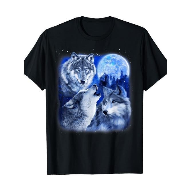Three Wolves 3 Grey Wolves Howling at the Moon Wildlife T-shirt Made in USA Hoodie, Sweatshirt | UrbanDripWear.com