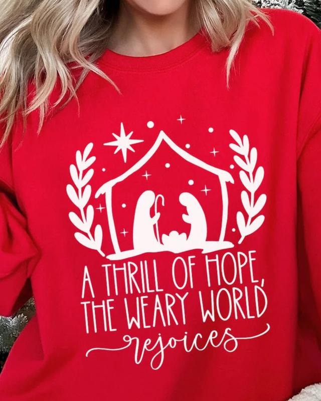 Thrill Of Hope Nativity Unisex NuBlend Crew Sweatshirt CHRISTMAS 2024 T-Shirts, Hoodie | UrbanDripWear.com