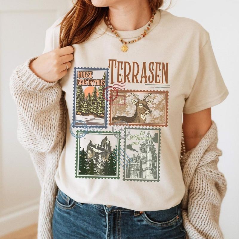 Throne Of Glass Book Shirt, Terrasen To Whatever End Sweatshirt, Aelin Galathynius Fireheart T Shirt, Acotar Velaris,...