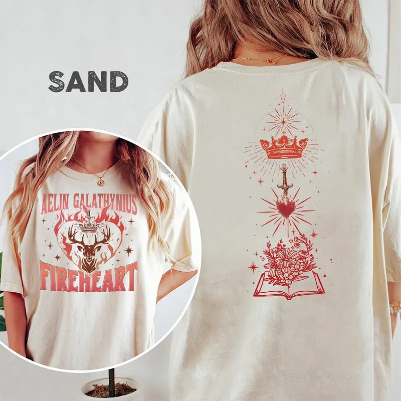 Throne Of Glass Fan T-Shirt, Fireheart Aelin Galathynius Shirt, Throne of Glass Merch, Kingsflame The Thirteen, Bookish Shirt