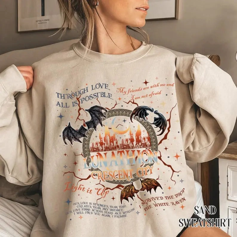 Throne Of Glass Sweatshirt Quote Bookish Aelin Quote Tee, Sarah J Maas Acotar Crewneck Sweatshirt Hoodie | UrbanDripWear.com