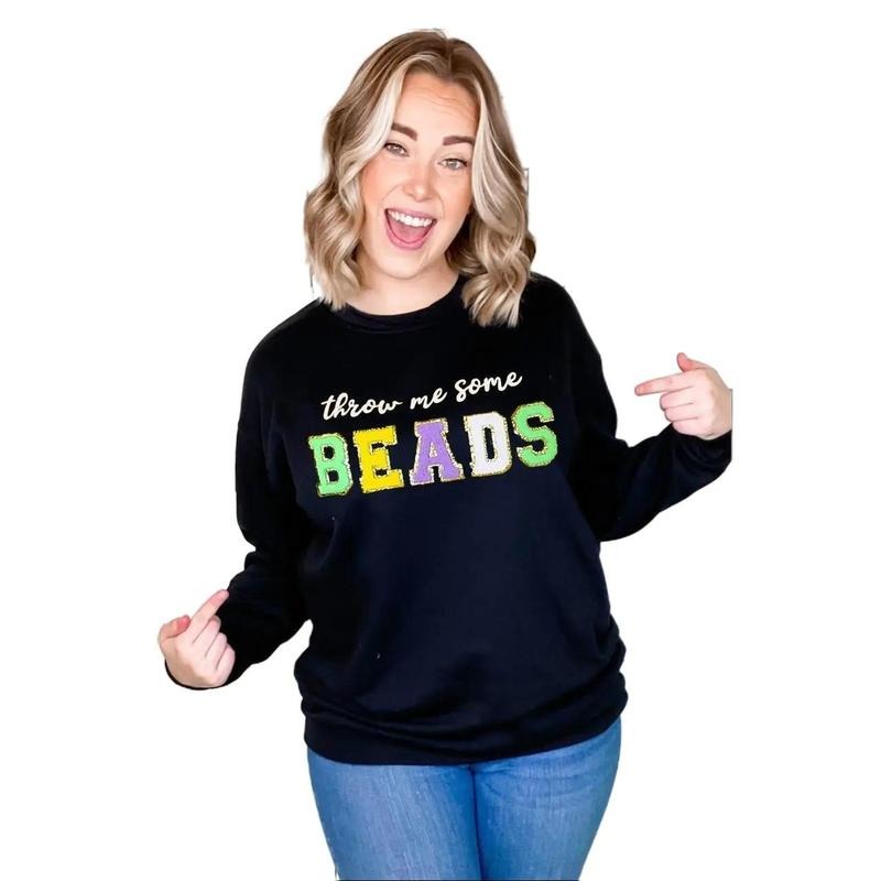 Throw Me Some Beads Ideal Chenille Sweatshirt T-Shirts, Hoodie | UrbanDripWear.com
